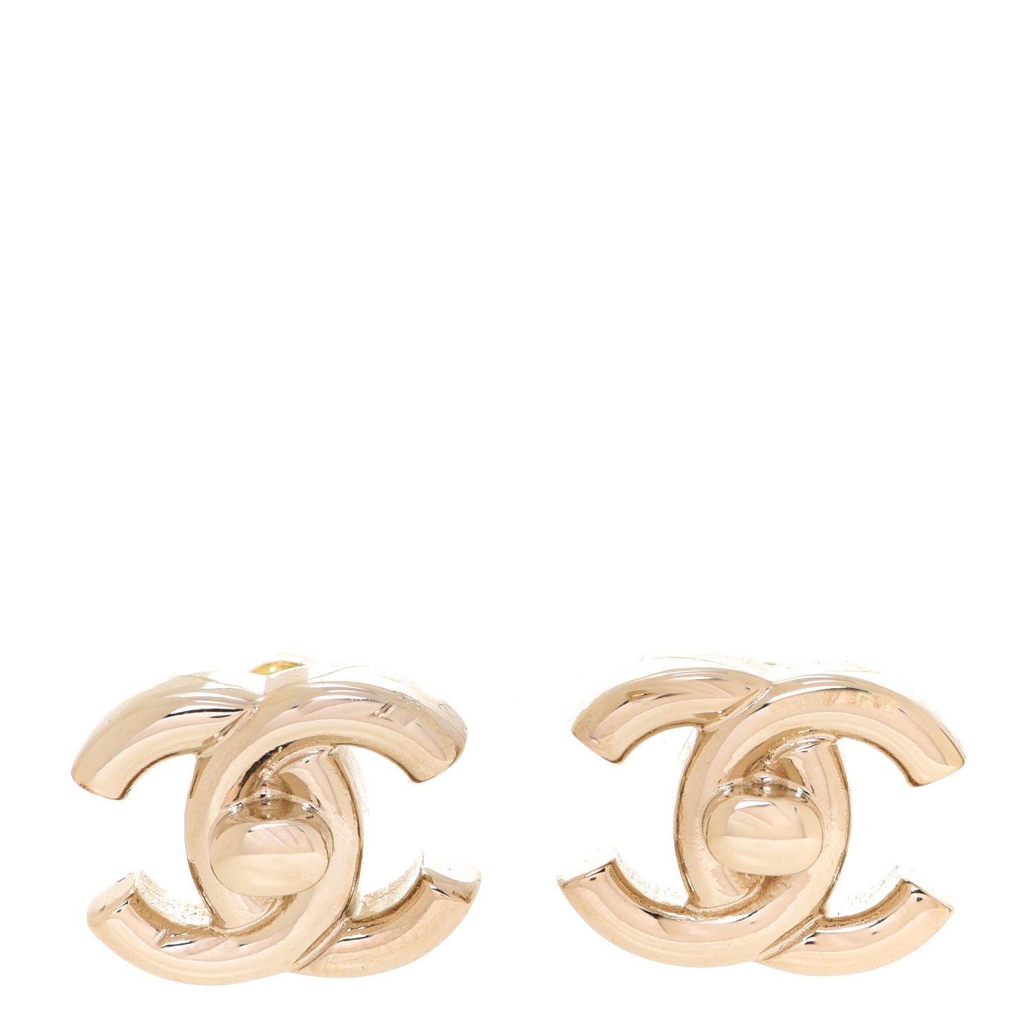 Chanel Metal CC Turnlock Earrings Gold 1 of 5