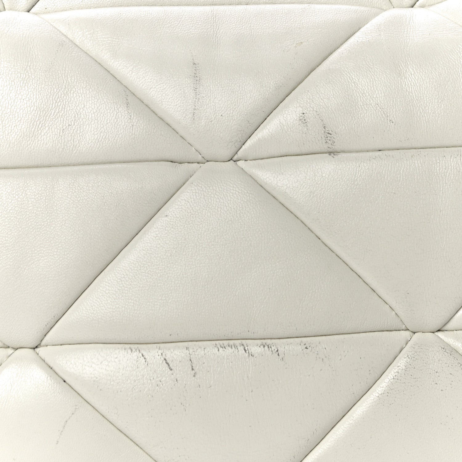Prada Nappa Re-Nylon Triangle Quilted Patchwork System Flap Shoulder Bag White 13 of 14