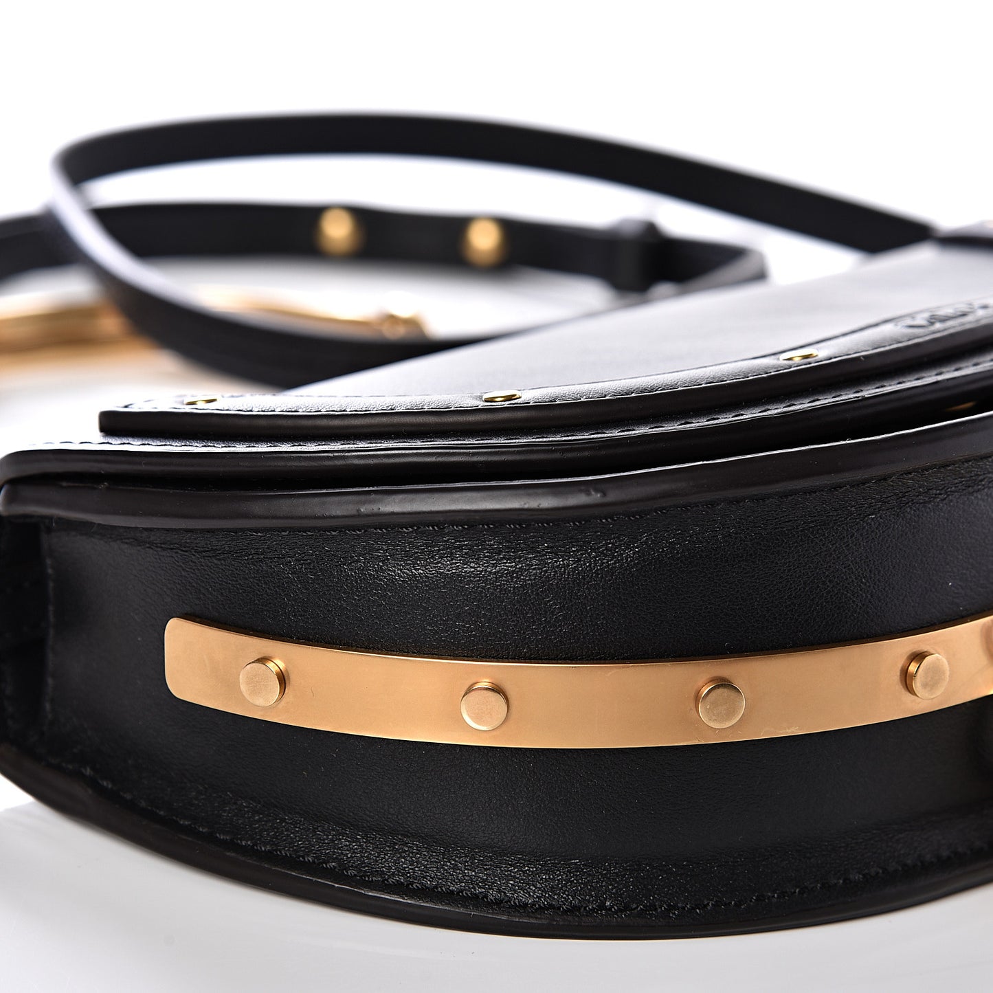 Calfskin Small Nile Bracelet Minaudiere Bag Black