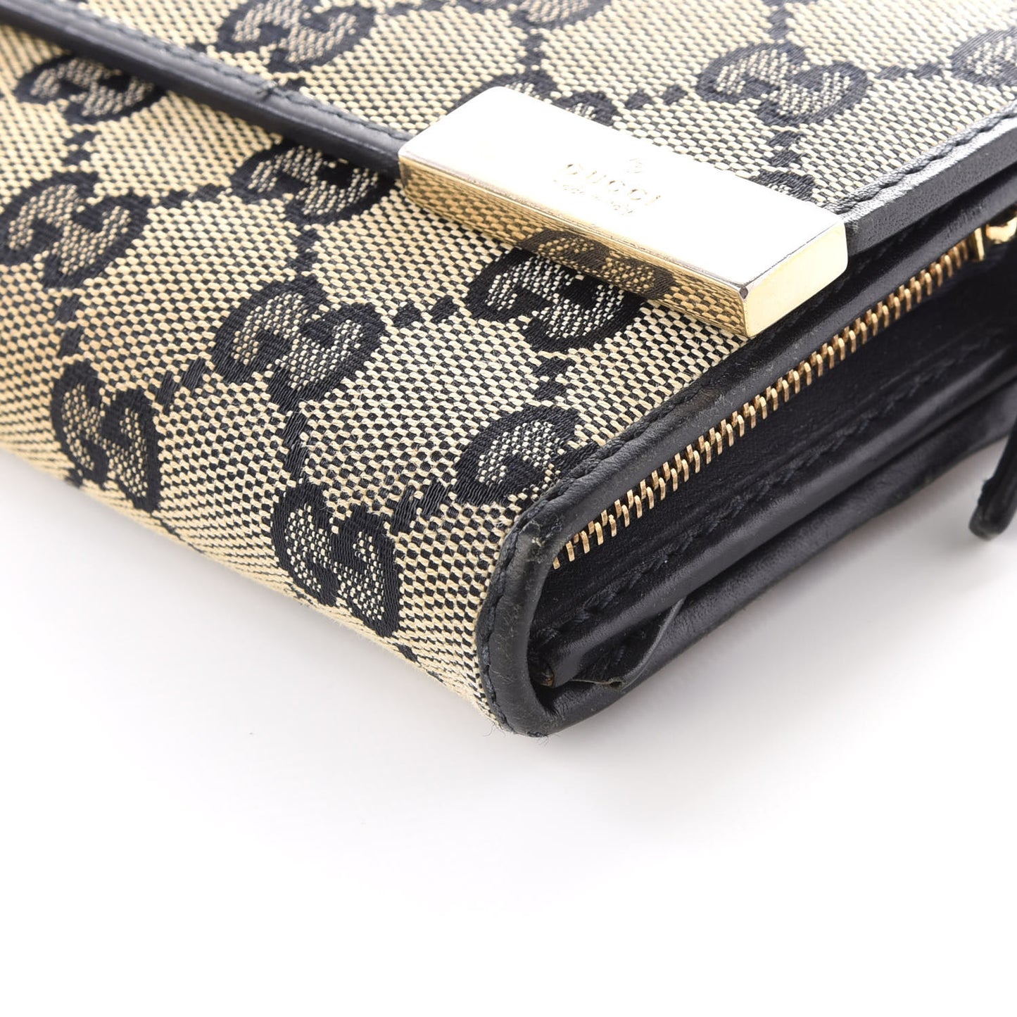 GG Supreme Monogram Dice Chain Wallet Beige Blue
