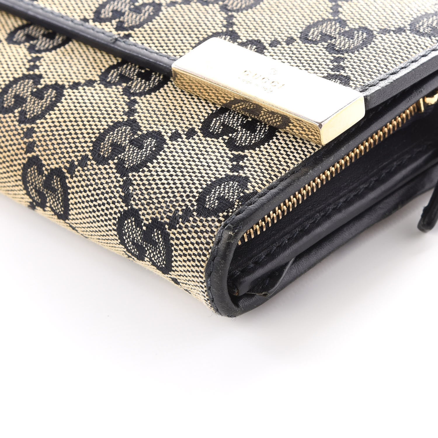 Gucci GG Supreme Monogram Dice Chain Wallet Beige Blue 6 of 14