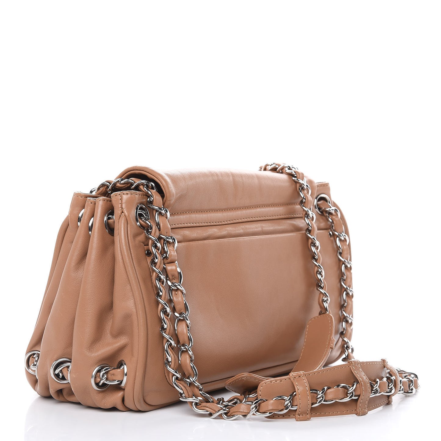 Calfskin Diagonal Ligne Flap Beige