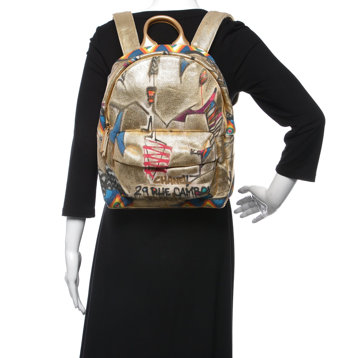 Chanel Graffiti Printed Canvas Street Spirit Backpack Multicolor 2 of 10