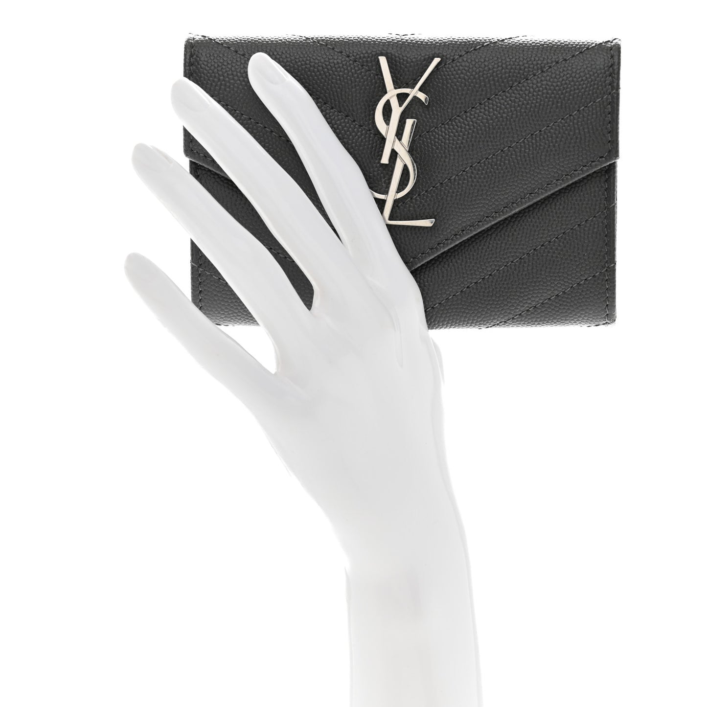 Grain De Poudre Matelasse Chevron Small Monogram Envelope Wallet Storm