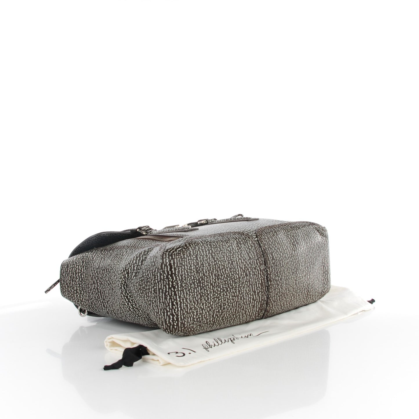 3.1 Textured Calfskin Large Pashli Satchel Black Cream