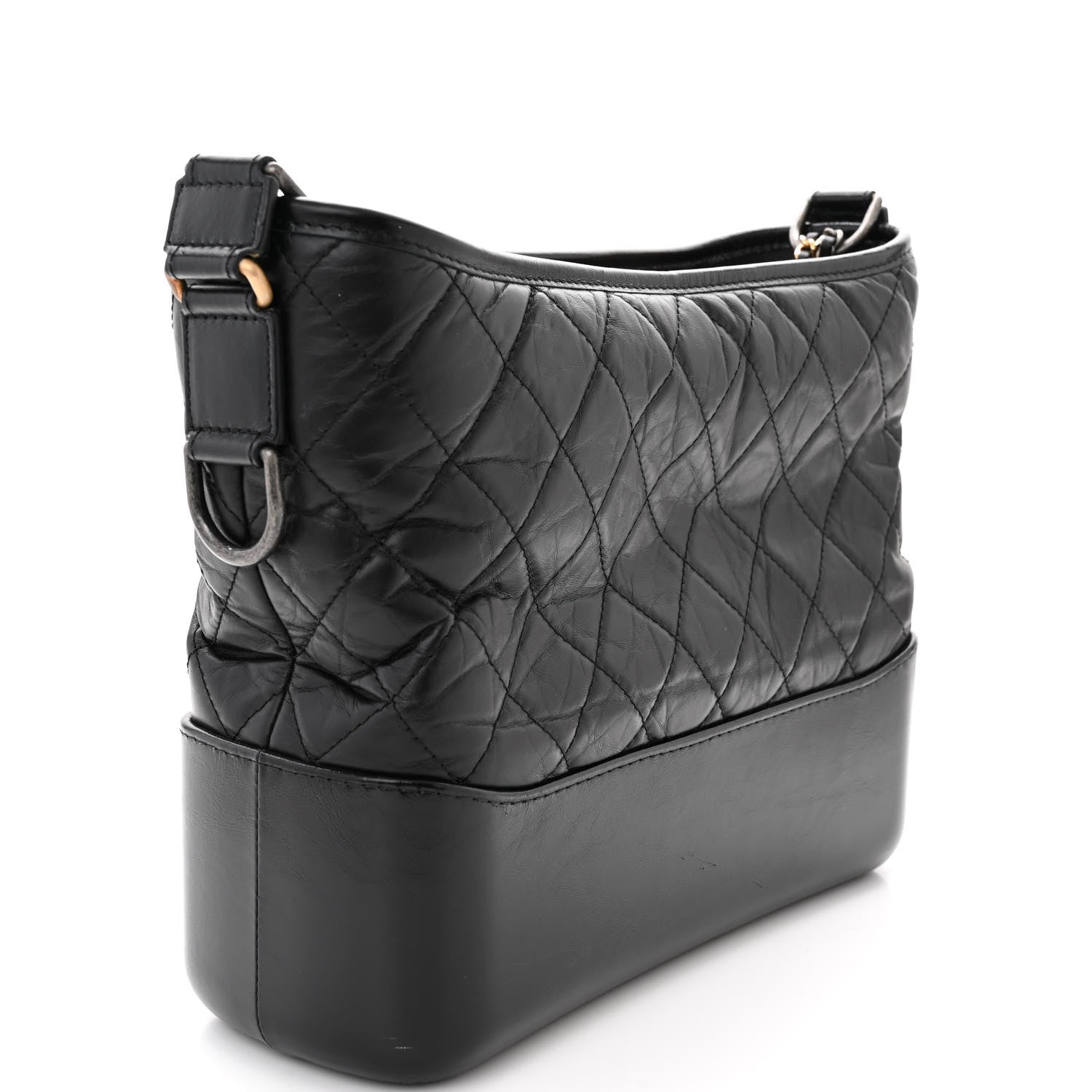 Chanel Aged Calfskin Quilted Medium Gabrielle Hobo Black 12 of 12