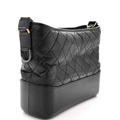 Chanel Aged Calfskin Quilted Medium Gabrielle Hobo Black 12 of 12