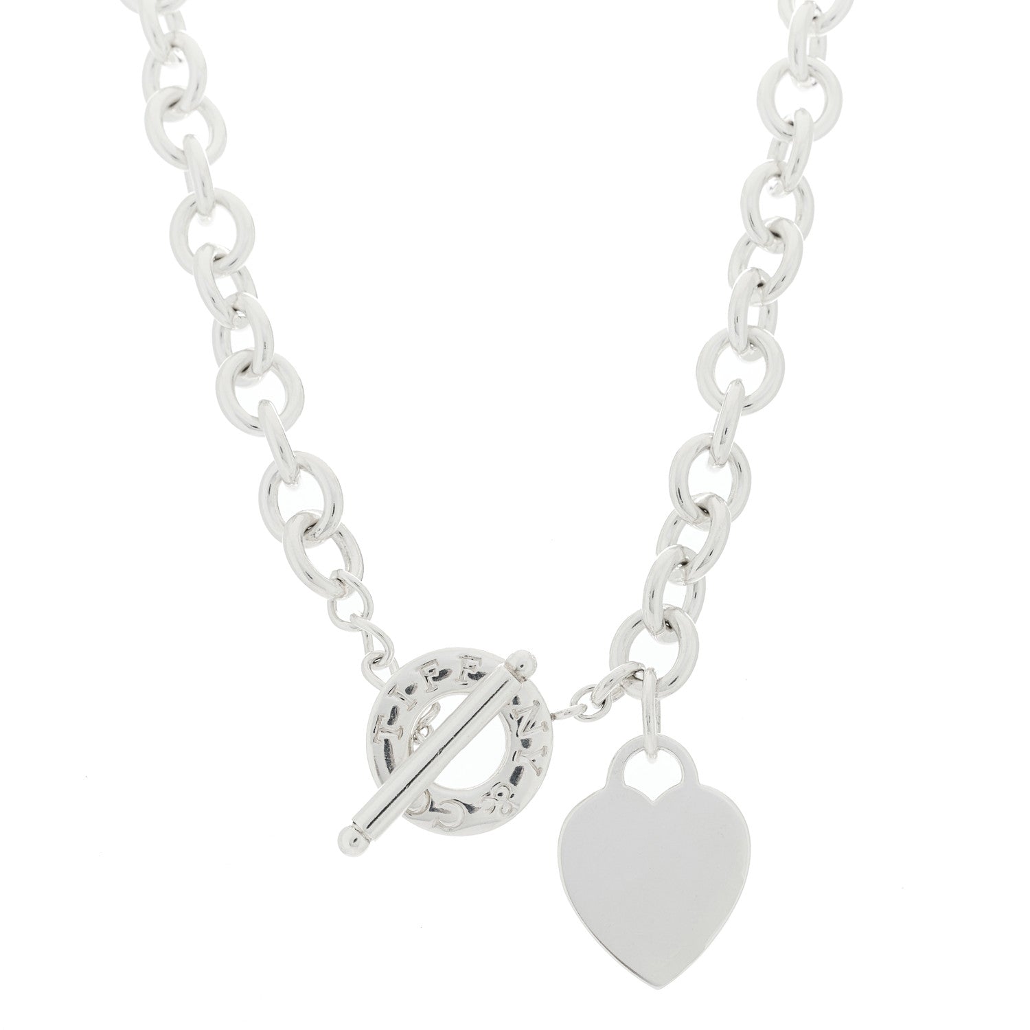 Tiffany Sterling Silver Heart Tag Toggle Necklace 1 of 4