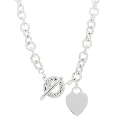Tiffany Sterling Silver Heart Tag Toggle Necklace 1 of 4
