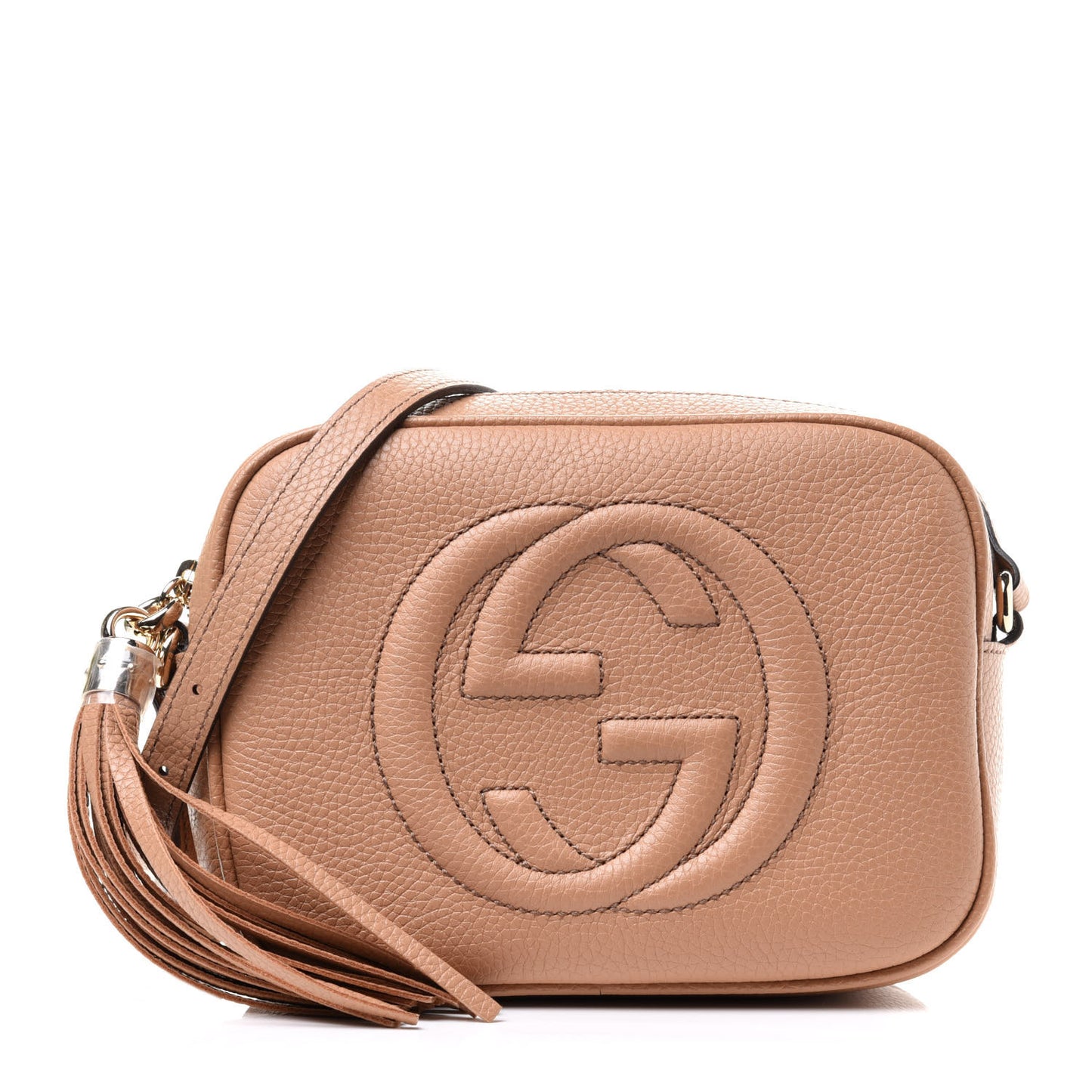 Pebbled Calfskin Small Soho Disco Bag Camelia