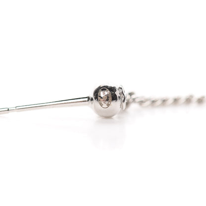 Chanel Baguette Crystal CC Drop Earrings Silver 4 of 5