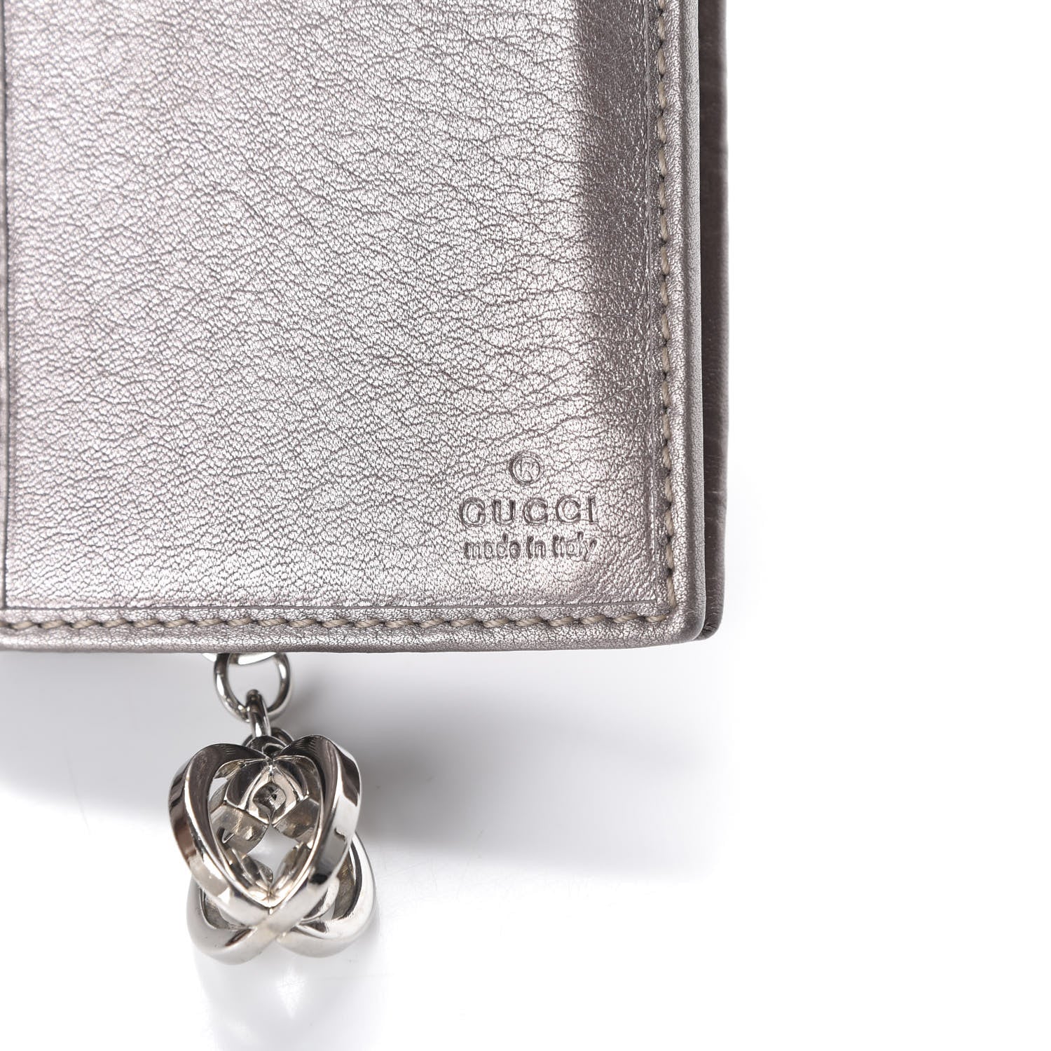 Gucci Guccissima Twins Continental Flap Wallet Silver 8 of 8
