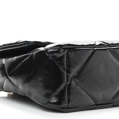 Chanel Shiny Crumpled Calfskin Quilted Large Chanel 19 Flap Black 16 of 19