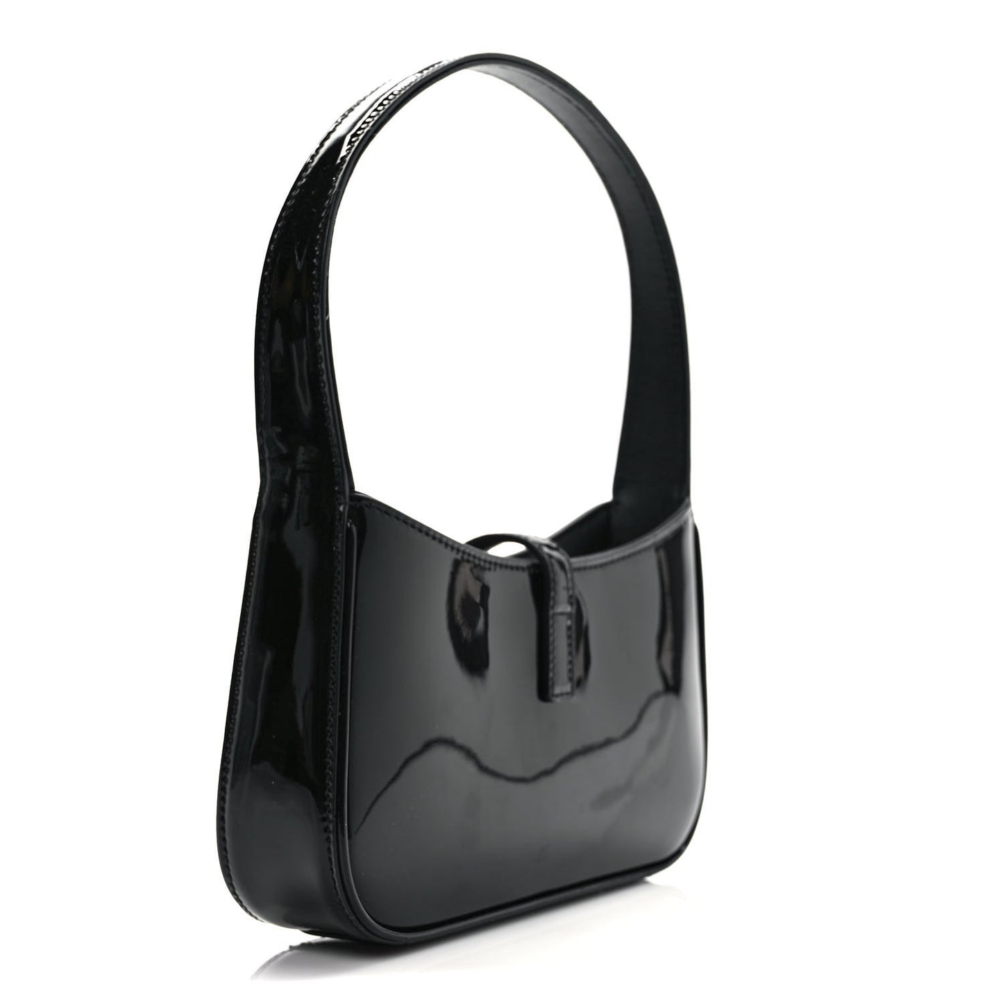 Patent Calfskin Le 5 A 7 Mini Hobo Black