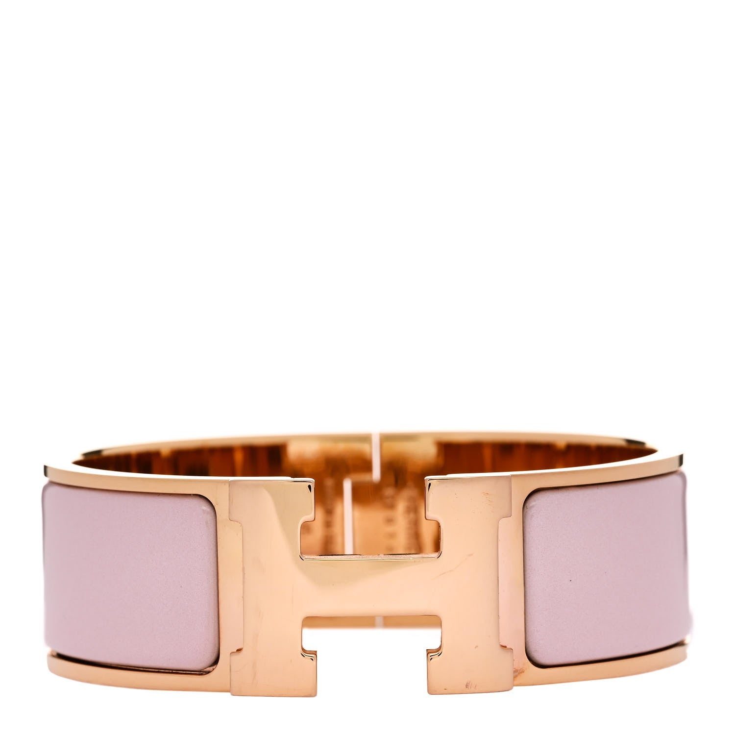 Hermes Enamel Wide Clic Clac H PM Bracelet Rose Candeur 1 of 4