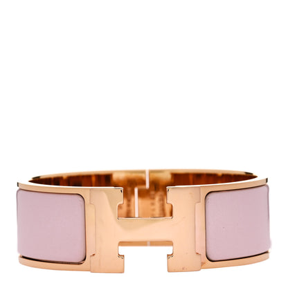 Hermes Enamel Wide Clic Clac H PM Bracelet Rose Candeur 1 of 4