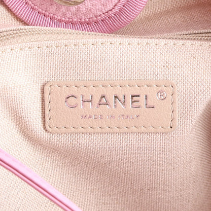 Chanel Mixed Fibers Small Deauville Tote Dark Pink 6 of 10