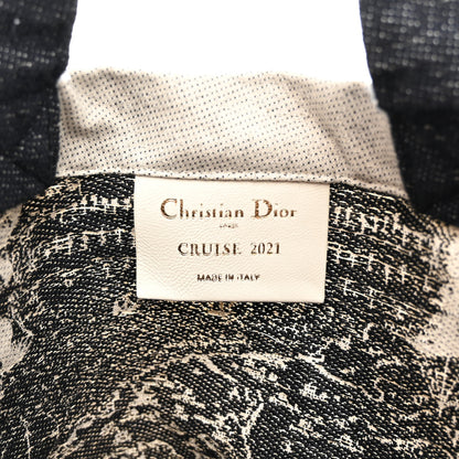 Christian Dior Canvas Print Cruise Tote Ivory Black 6 of 9