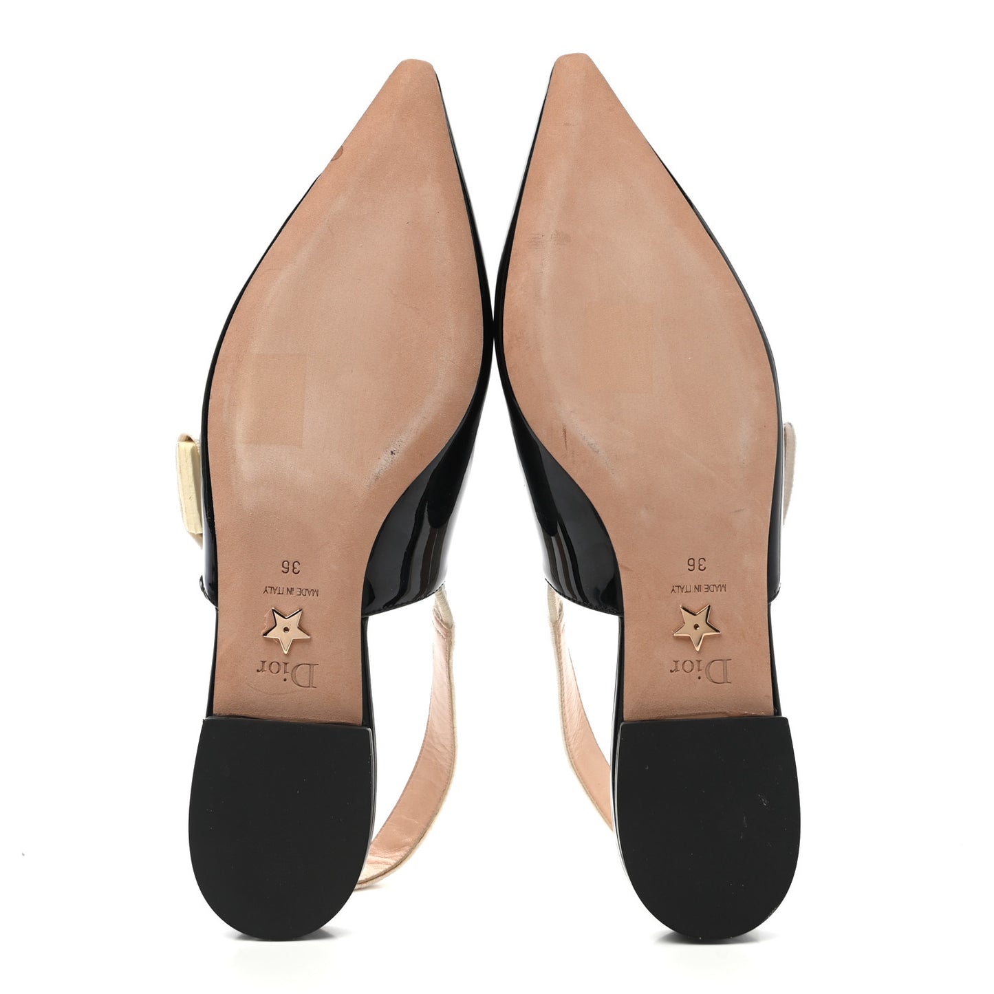 Patent Ribbon J'Adior Slingback Ballet Flats 36 Black