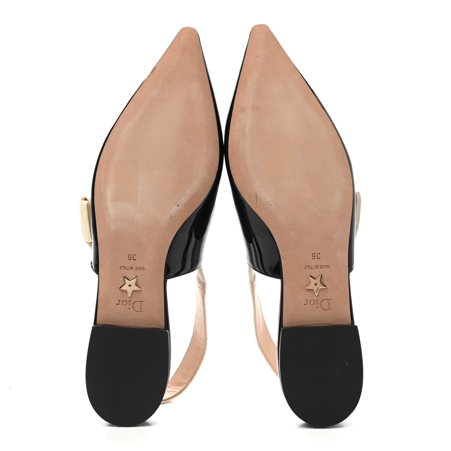 Christian Dior Patent Ribbon J'Adior Slingback Ballet Flats 36 Black 5 of 9