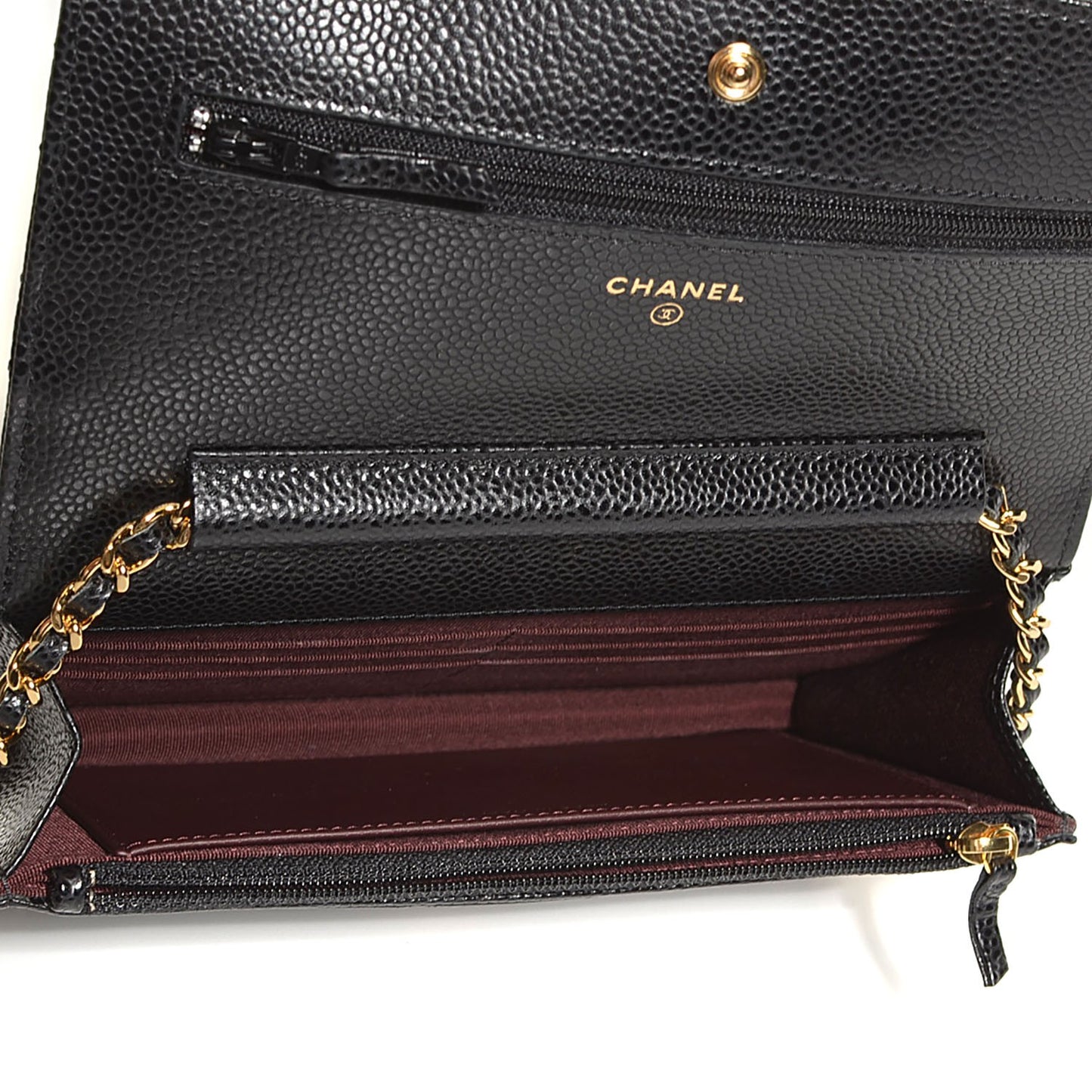 Caviar Quilted Wallet On Chain WOC Black