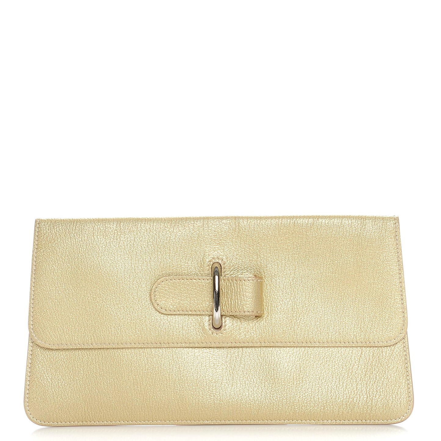 Metallic Chevre Chaine D'Ancre Clutch Gold
