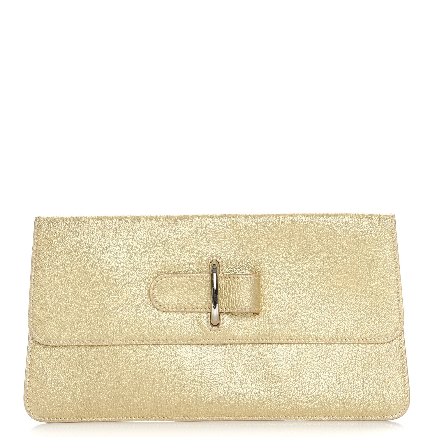 Hermes Metallic Chevre Chaine D'Ancre Clutch Gold 1 of 8