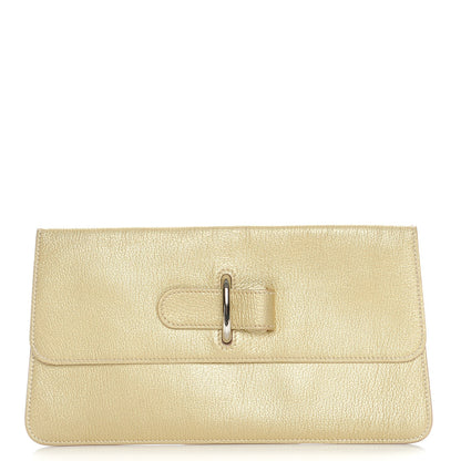 Hermes Metallic Chevre Chaine D'Ancre Clutch Gold 1 of 8