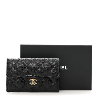Chanel Caviar Quilted Flap Card Holder Wallet Black 9 of 9