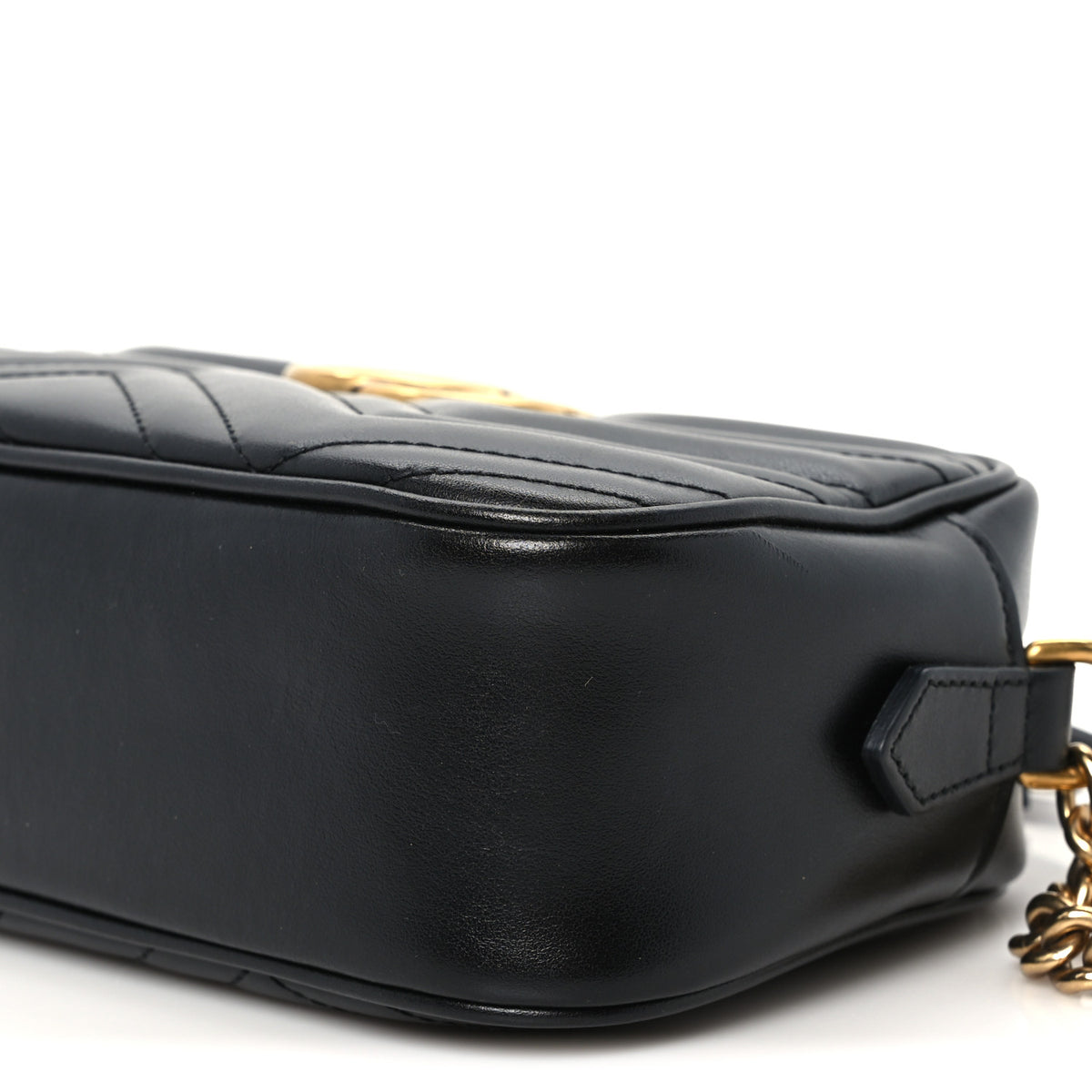 Gucci Calfskin Matelasse Small GG Marmont Chain Shoulder Bag Black 9 of 9