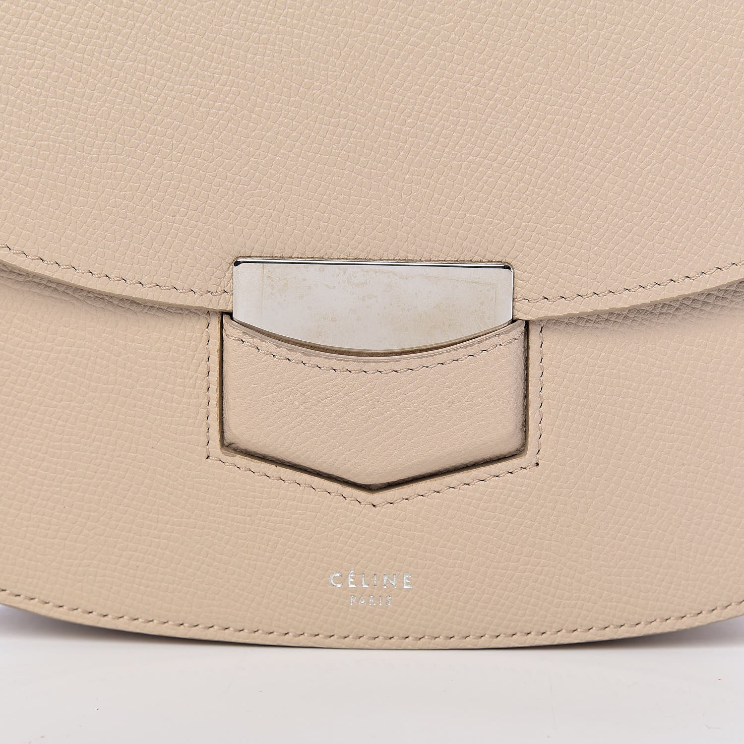 Celine Grained Calfskin Medium Trotteur Light Taupe 11 of 11