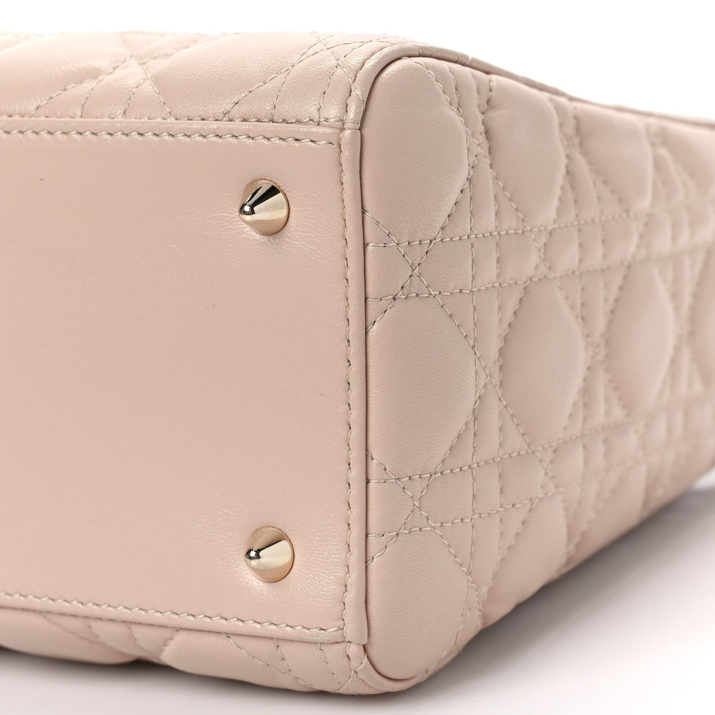 Lambskin Cannage Medium Lady Dior Rose Poudre