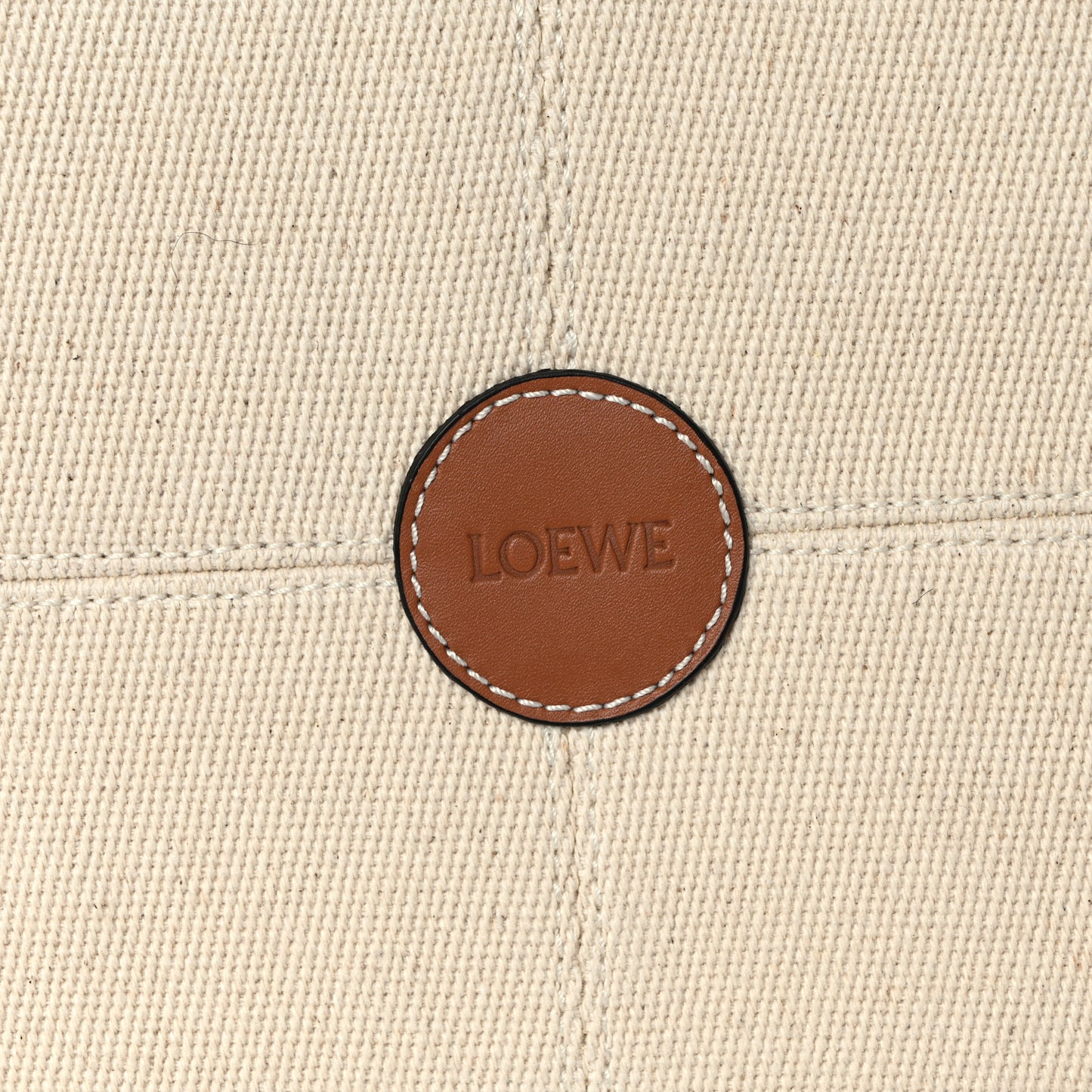 Canvas Calfskin Small Cushion Tote Beige