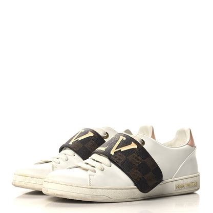 Louis Vuitton Damier Ebene Front Row Sneaker 37.5 White 4 of 8