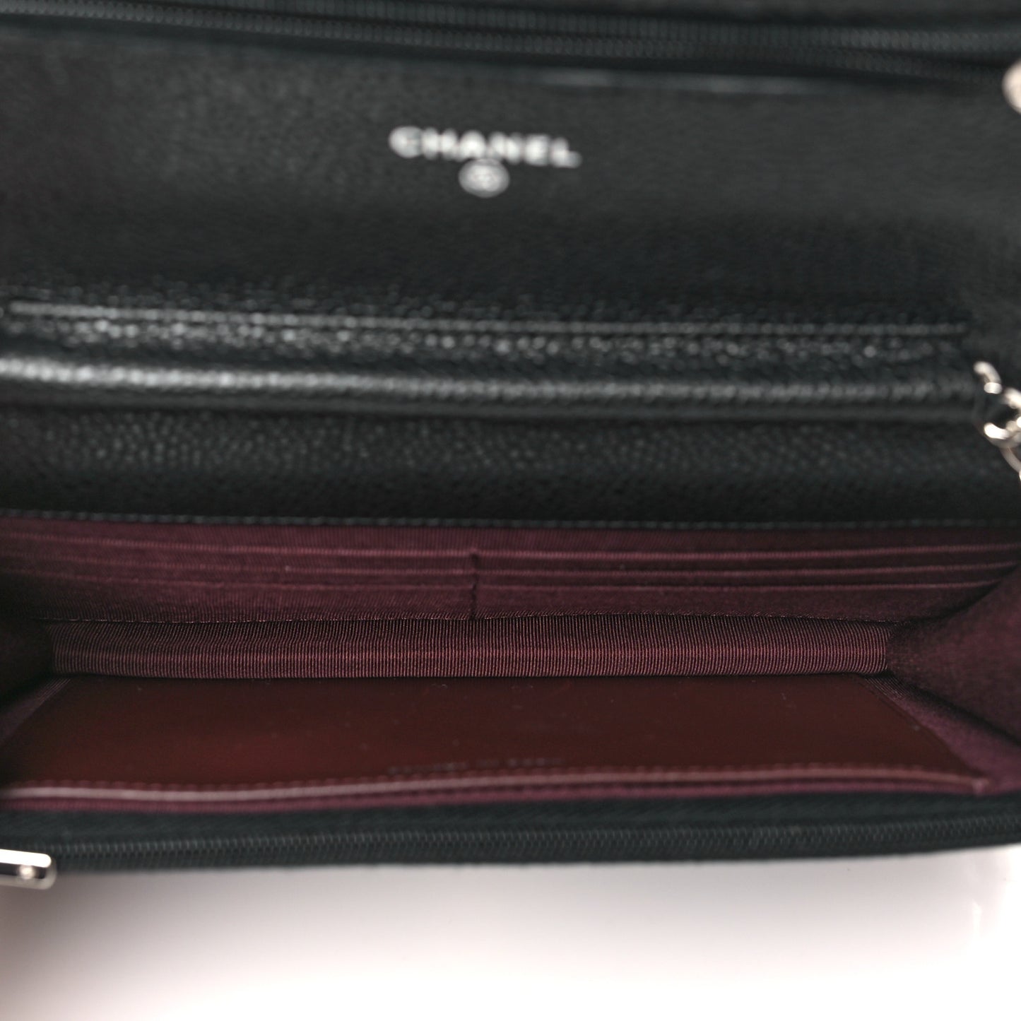 Caviar Quilted Wallet on Chain WOC Black