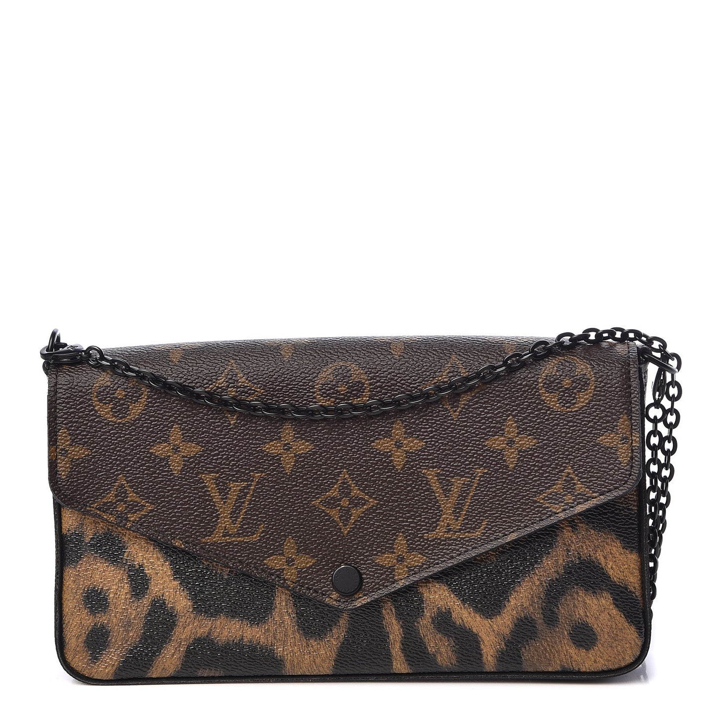 Monogram Animal Print Pochette Felicie Chain Wallet