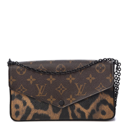 Louis Vuitton Monogram Animal Print Pochette Felicie Chain Wallet 1 of 13