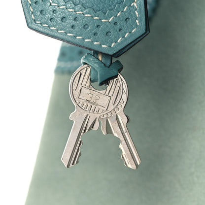 Hermes Veau Doblis Taurillon Clemence Evergrain Ghillies Kelly Retourne 32 Turquoise Ciel 35 of 38