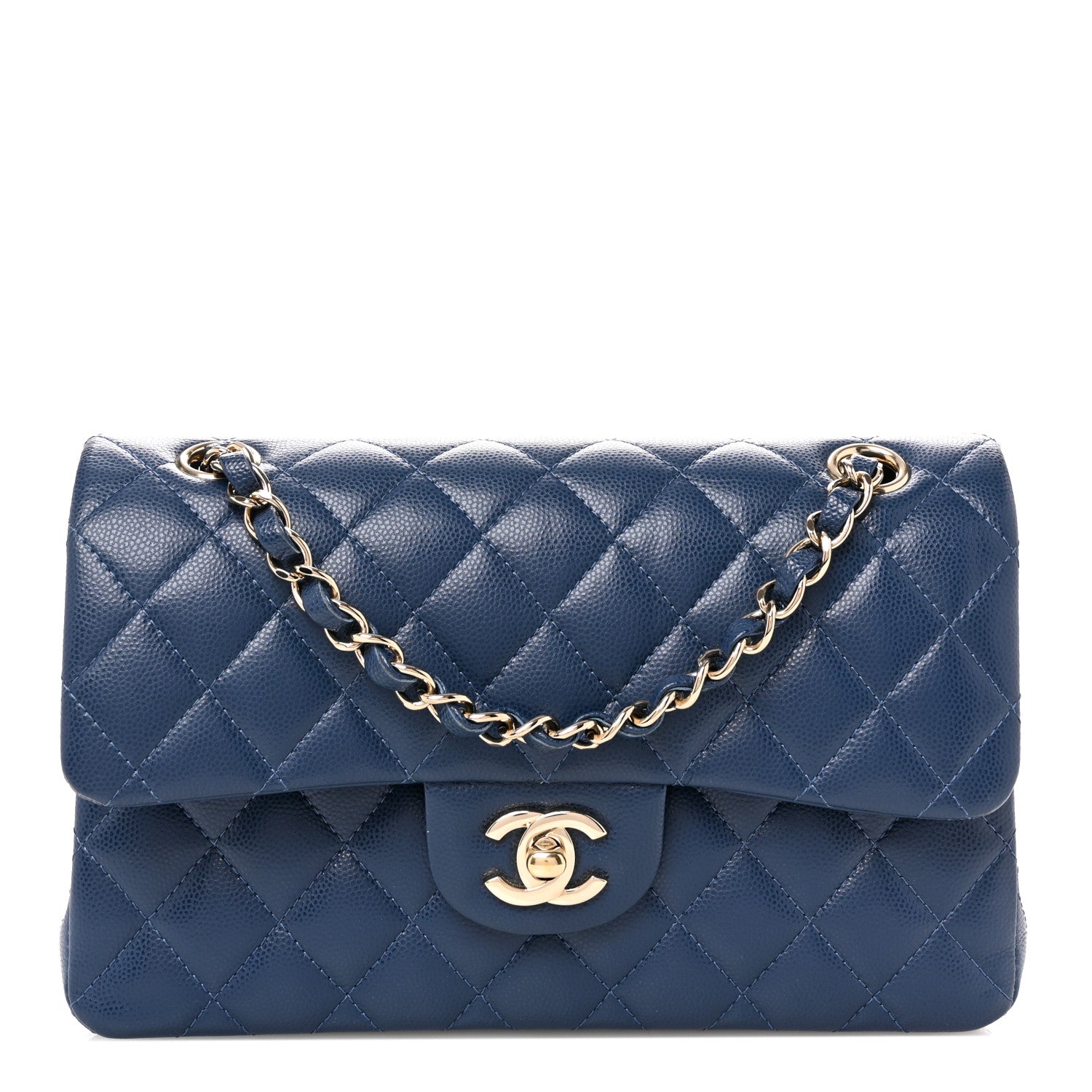 Chanel Caviar Quilted Small Double Flap Navy 1 of 11