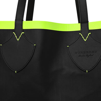 Burberry Canvas Mega Check The Giant Reversible Tote Black Neon Yellow 11 of 16