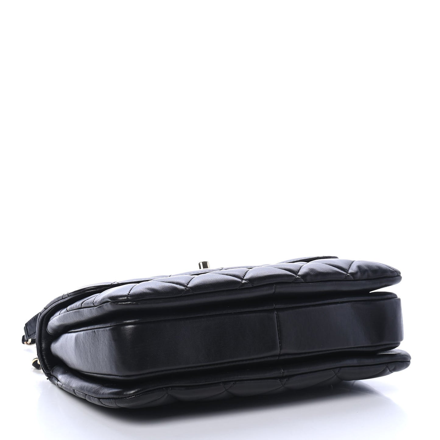 Lambskin Quilted Small Trendy CC Dual Handle Flap Bag Black