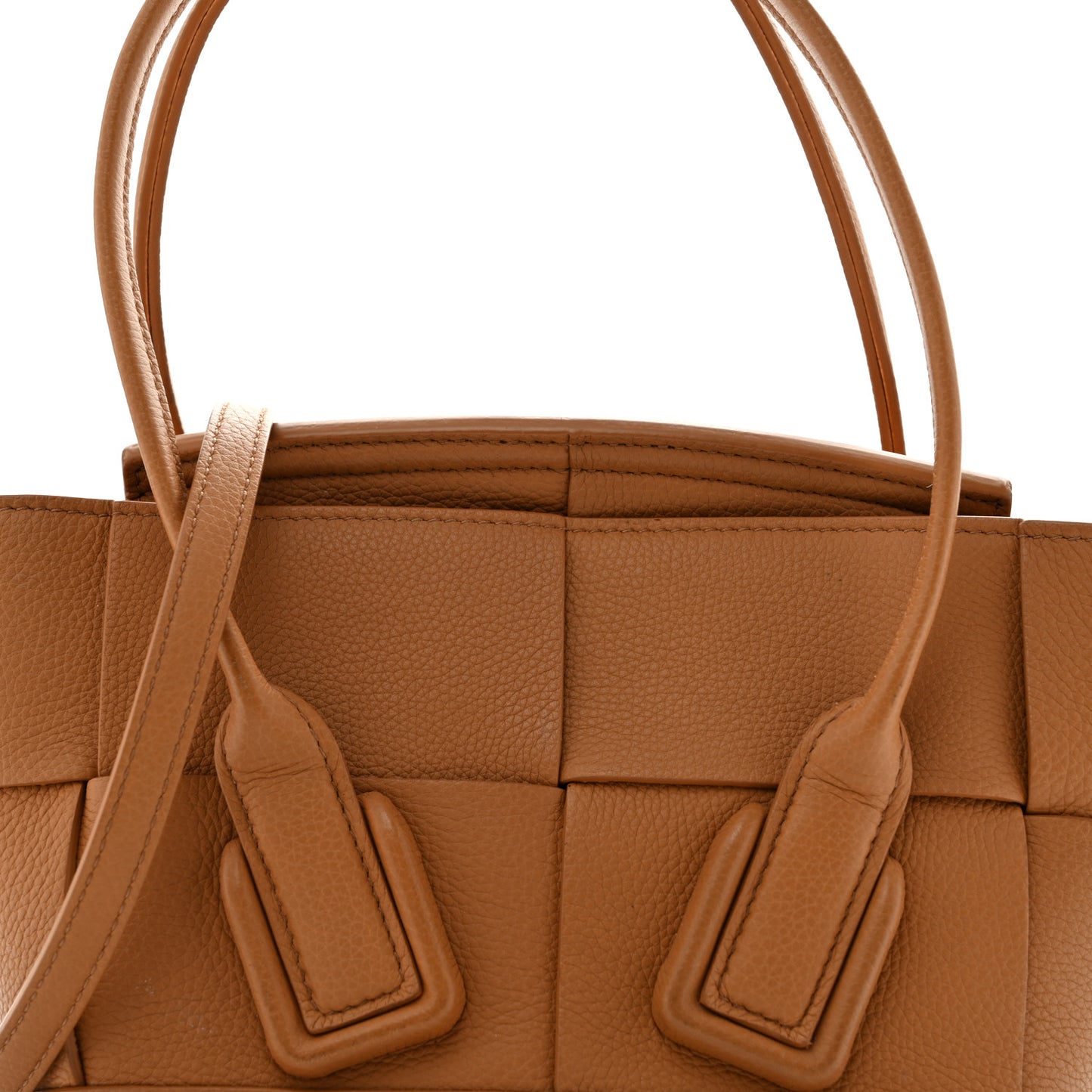 Grained Calfskin Maxi Intrecciato Mini Arco Caramel