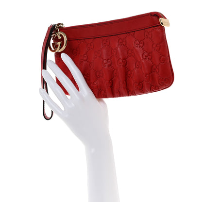 Gucci Guccissima Signature New Britt Wristlet Red 2 of 7