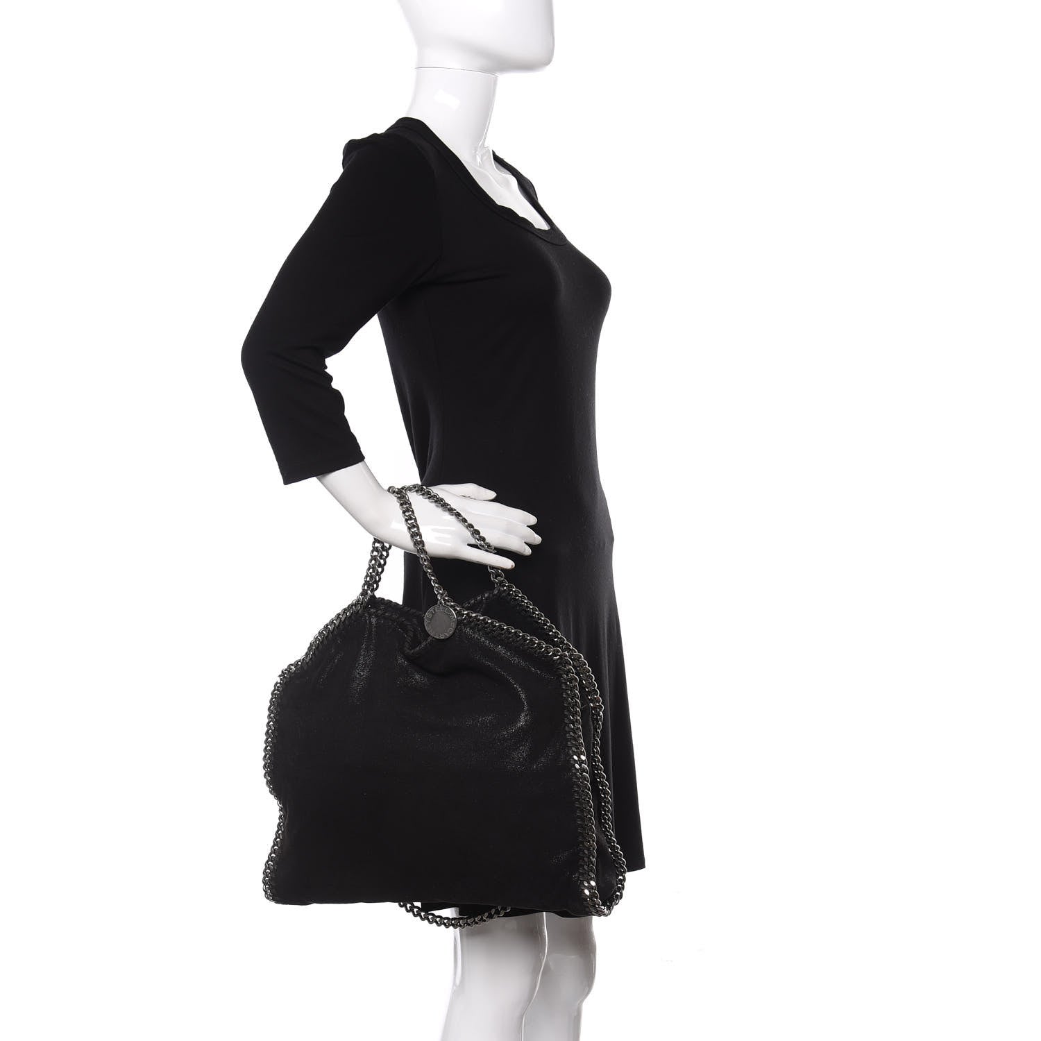 Stella McCartney Shaggy Deer Falabella Fold Over Tote Black 3 of 11
