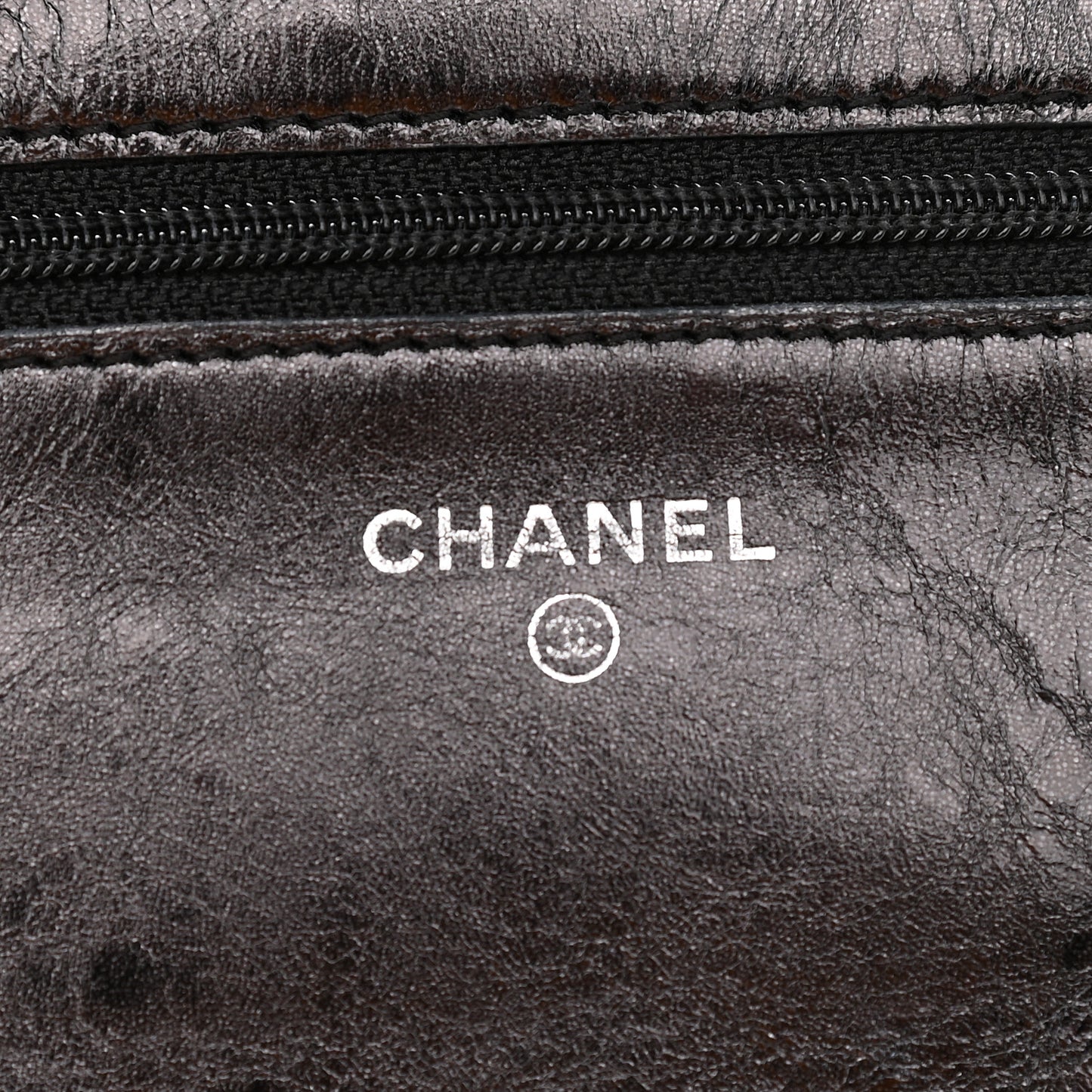 Metallic Aged Calfskin Quilted Reissue Wallet On Chain WOC Black