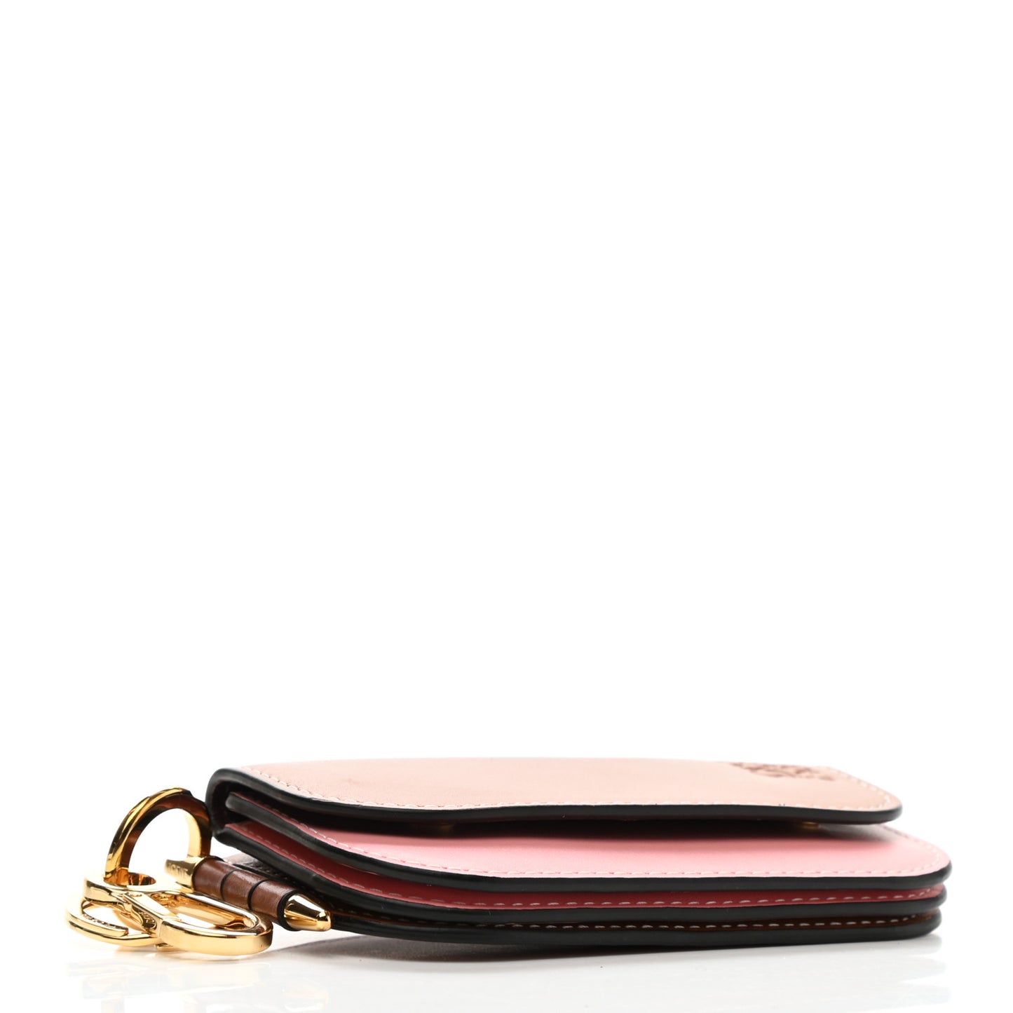 Smooth Calfskin Mini Gate Wallet Pastel Pink Tan