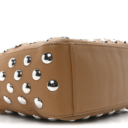 Khaite Pebbled Sport Calfskin Studded Elena Nougat 8 of 9