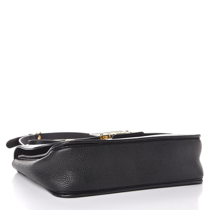 Miu Miu Goatskin Madras Shoulder Bag Black 4 of 7