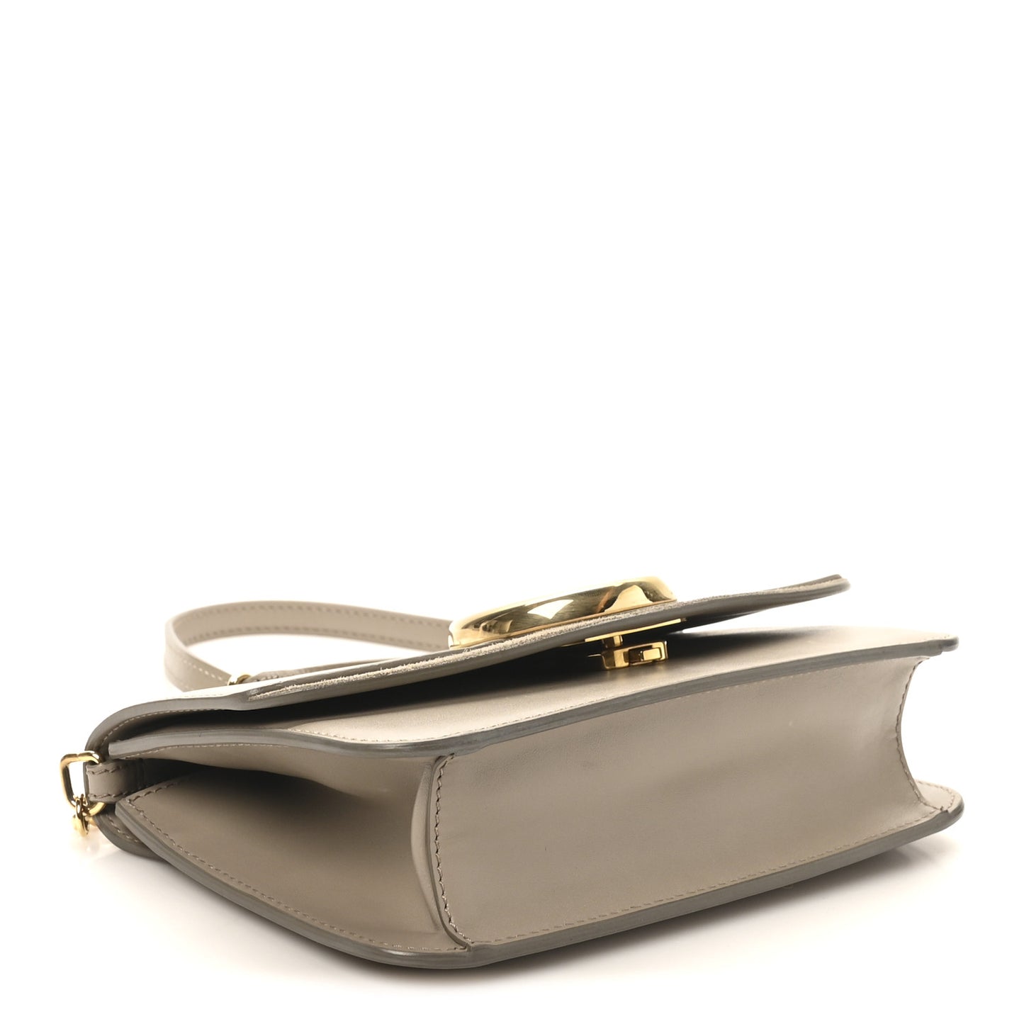 Calfskin Suede C Clutch With Chain Motty Grey