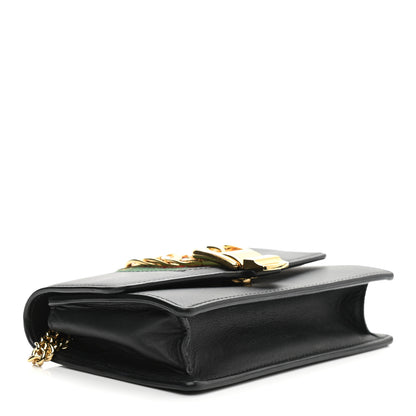 Gucci Calfskin Super Mini Sylvie Chain Shoulder Bag Black 4 of 10